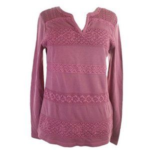 Lucky Brand Crochet Thermal Shirt